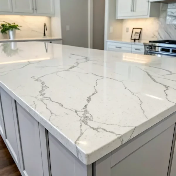 Polished White Quartz Countertop